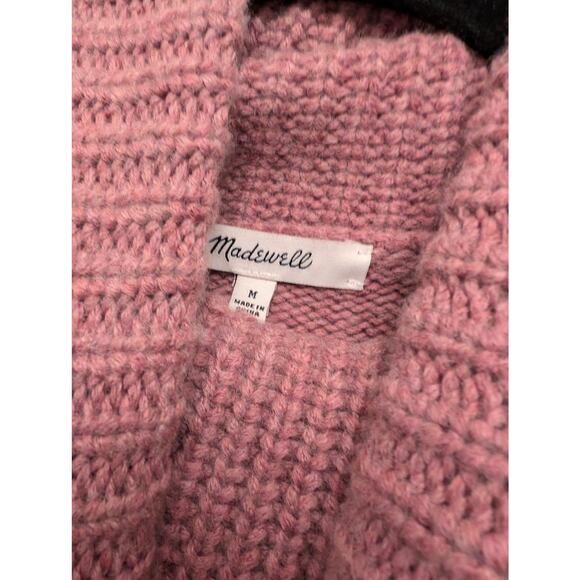Madewell Sadler Turtleneck Wool Blend Sweater Size Medium Mauve Pink - Picture 3 of 6
